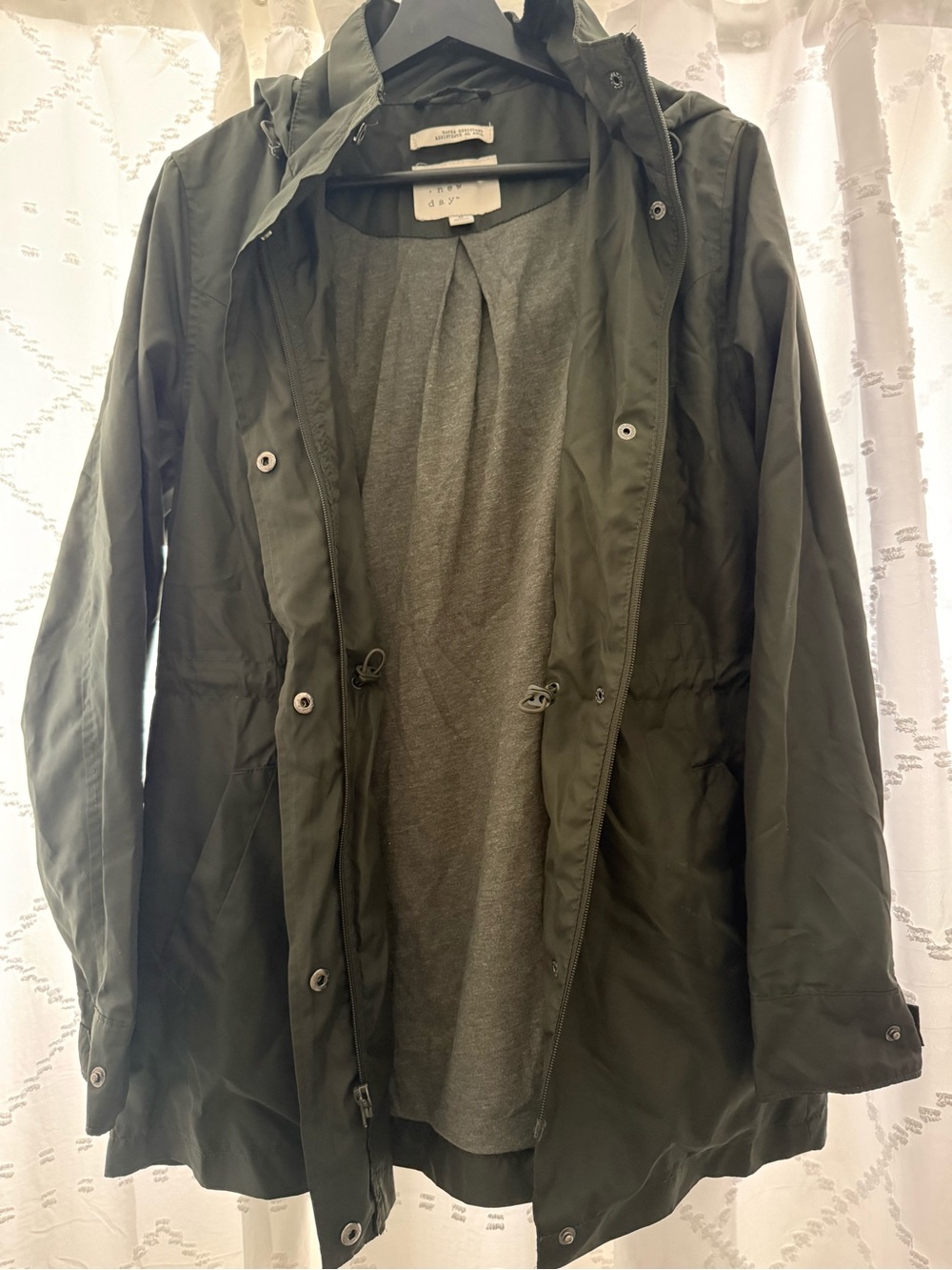 Hooded Rain Jacket, Olive green